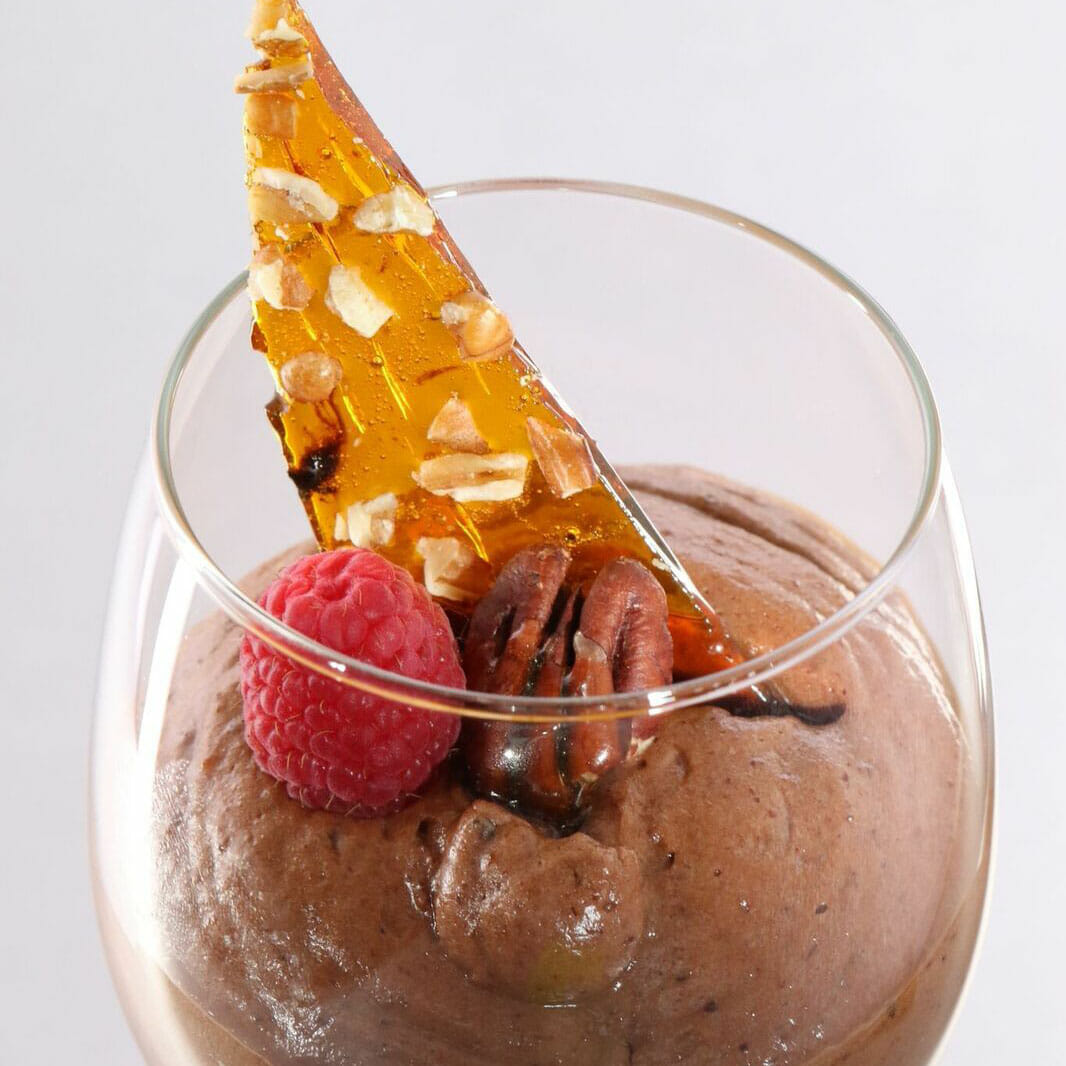 Chocolate Mousse and Pecan Crisp