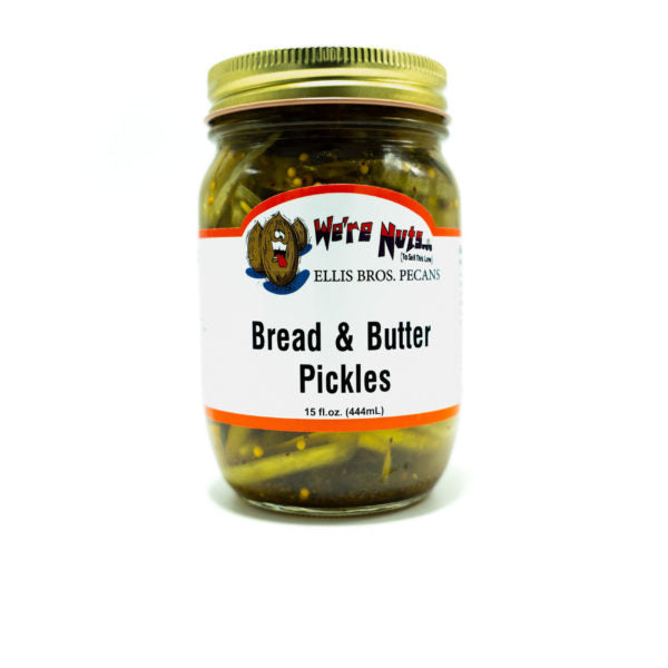Ellis Bros. Pecans Bread & Butter Pickles in glass jar